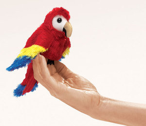 2723 Mini Scarlet Macaw, Mini Papagei Fingerpuppe