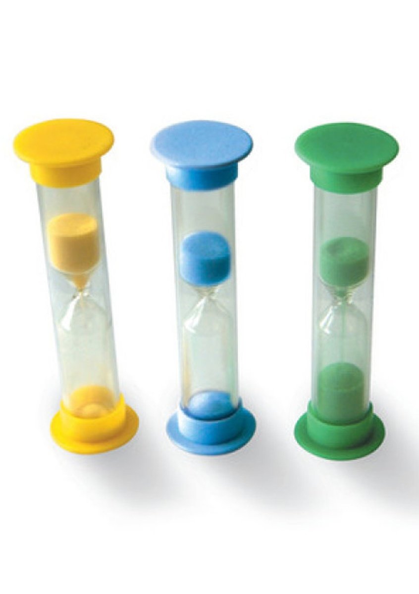 Schubi 23384 Mini Sanduhr-Set (grün, gelb, blau)