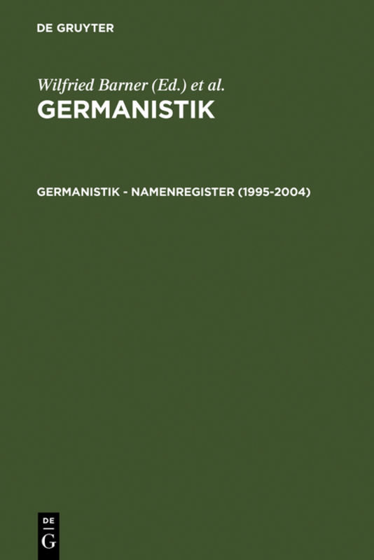 Germanistik - Namenregister (1995-2004)