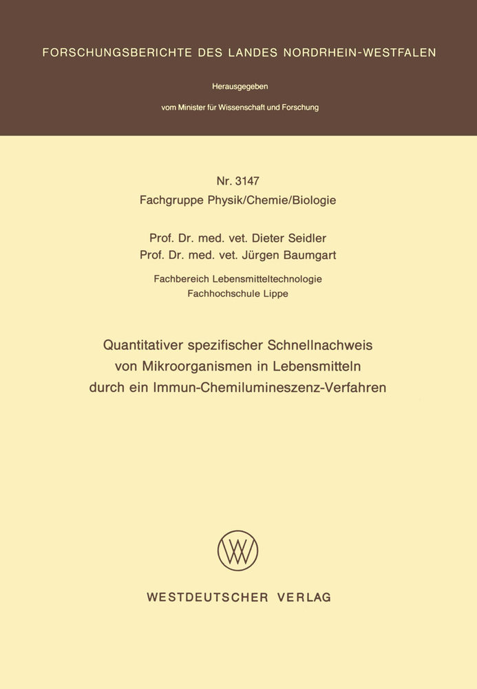 Quantitativer spezifischer Schnellnachweis von Mikroorganismen in Lebensmitteln durch ein Immun-Chemilumineszenz-Verfahren