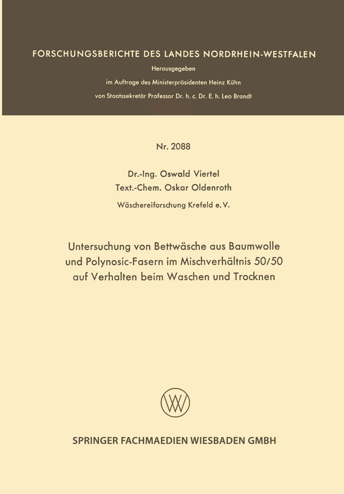 Untersuchung von Bettwäsche aus Baumwolle und Polynosic-Fasern im Mischverhältnis 50/50 auf Verhalten beim Waschen und Trocknen