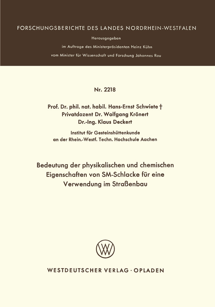 Bedeutung der physikalischen und chemischen Eigenschaften von SM-Schlacke für eine Verwendung im Straßenbau