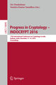 Progress in Cryptology - INDOCRYPT 2016