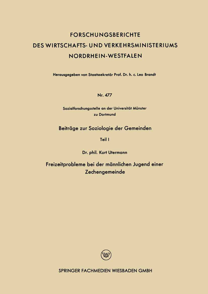 Beiträge zur Soziologie der Gemeinden