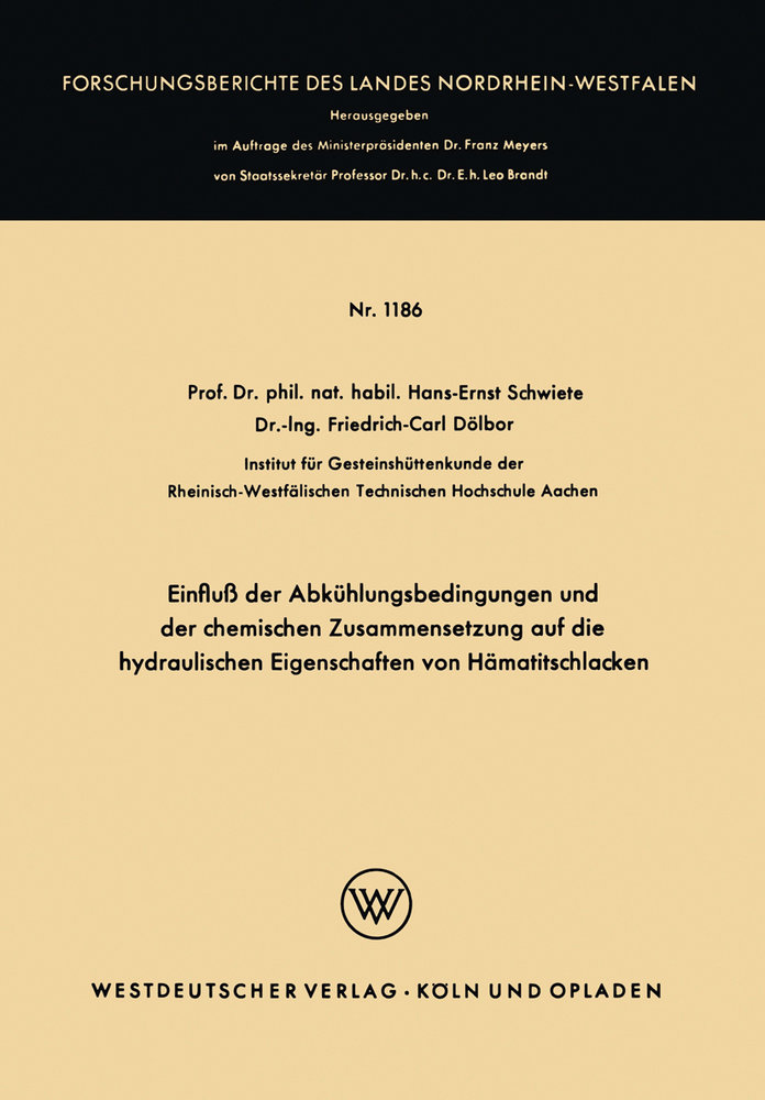 Einfluß der Abkühlungsbedingungen und der chemischen Zusammensetzung auf die hydraulischen Eigenschaften von Hämatitschlacken