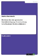 Resilienz für eine gesündere Stressbewältigung. Untersuchung verschiedener Resilienzfaktoren