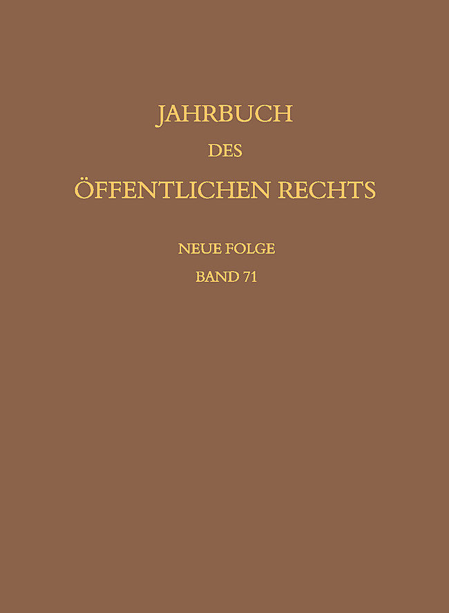 Jahrbuch des öffentlichen Rechts der Gegenwart. Neue Folge