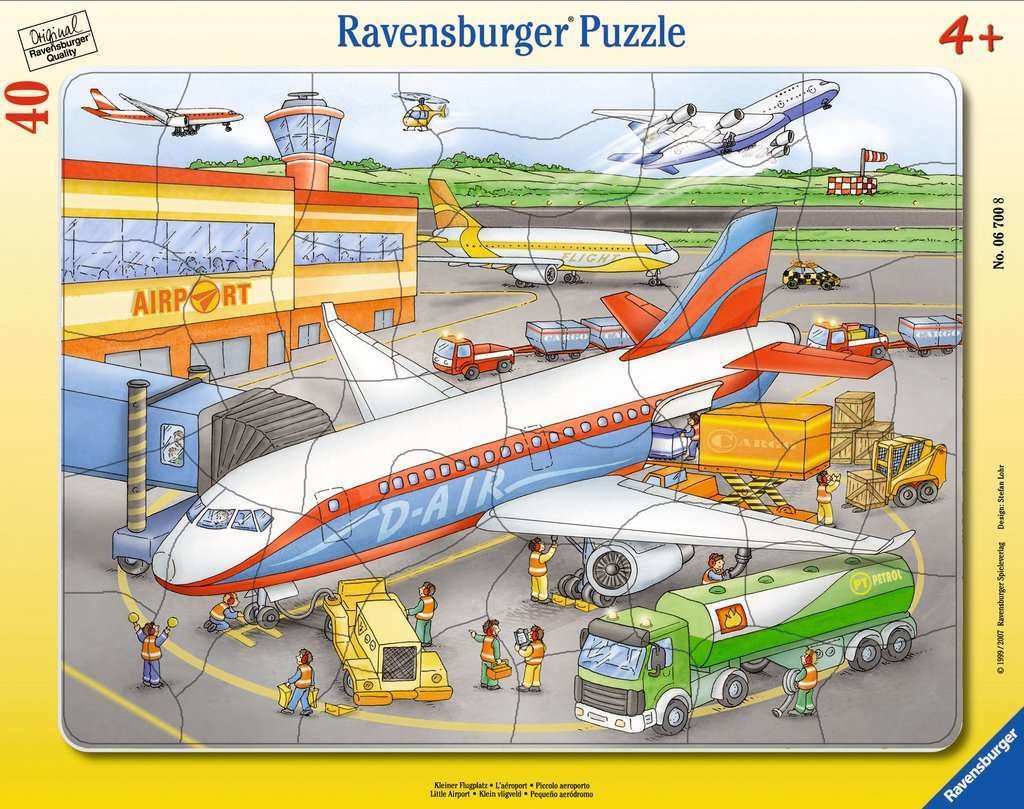 Ravensburger Kinderpuzzle - 06700 Kleiner Flugplatz - Rahmenpuzzle für Kinder ab 4 Jahren, mit 40 Teilen