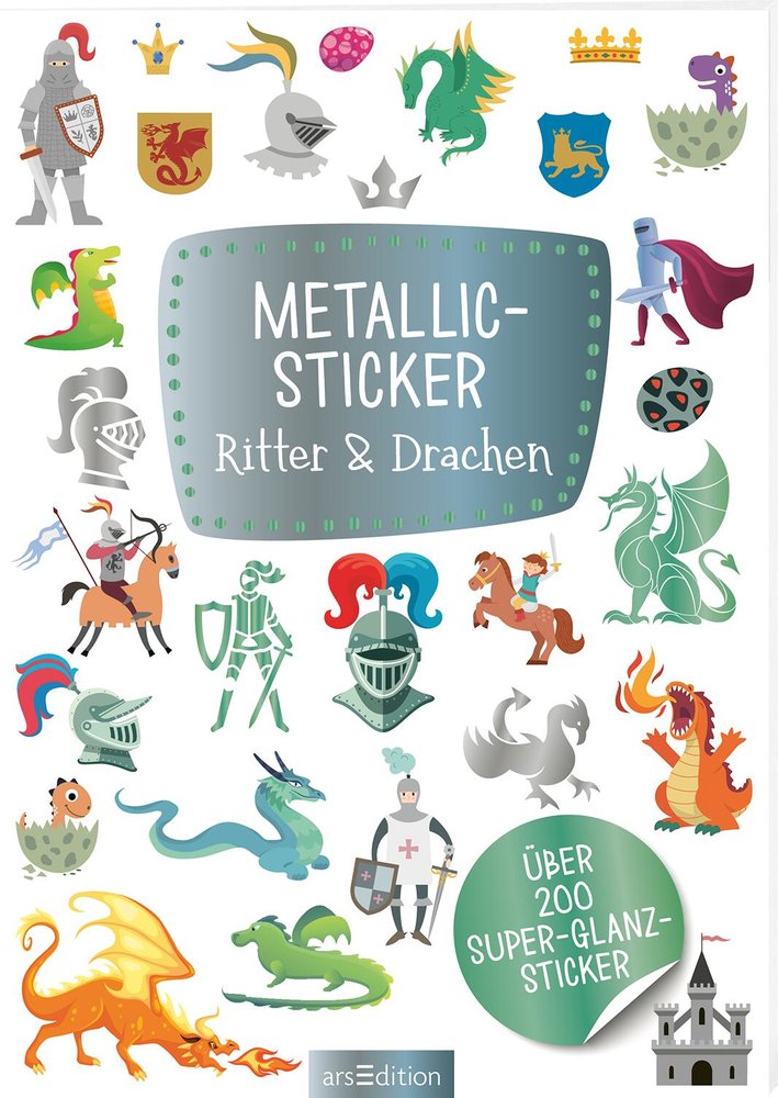 Metallic-Sticker - Ritter & Drachen