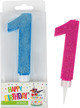 TRENDHAUS® Zahlenkerzen Birthday Fun Glitter Maxi, 1