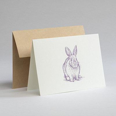 Gmund Greeting Card Rabbit, violet