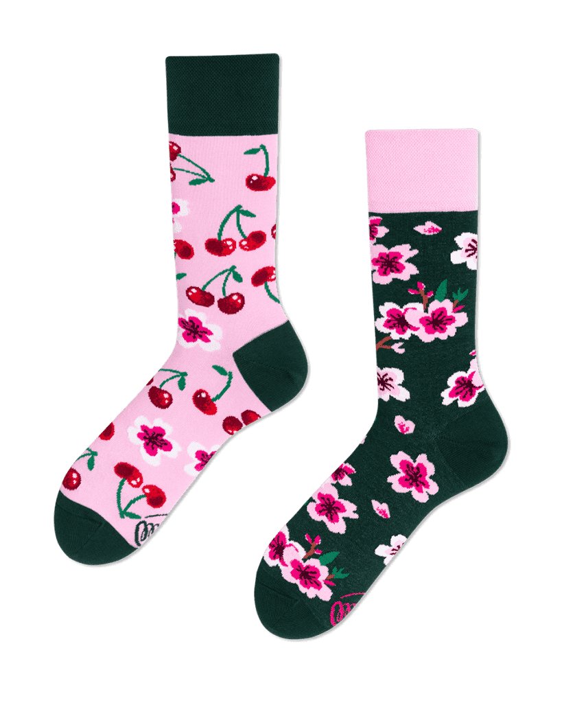 Many Mornings, Lange-Socken Cherry Blossom - Grösse EU: 39-42