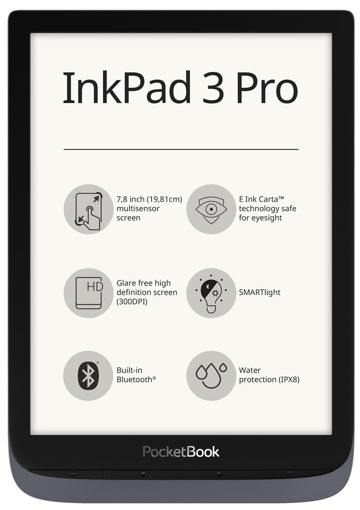 Pocketbook InkPad 3 Pro - metallic grey, E-Book Reader