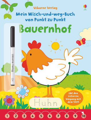 Mein Wisch-und-weg-Buch von Punkt zu Punkt: Bauernhof