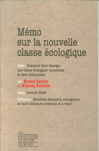 Mémo sur la nouvelle classe écologique