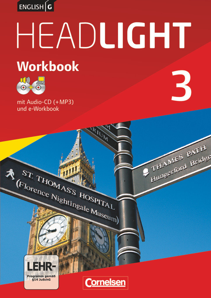 English G Headlight, Allgemeine Ausgabe, Band 3: 7. Schuljahr, Workbook mit CD-ROM (e-Workbook) und Audios online