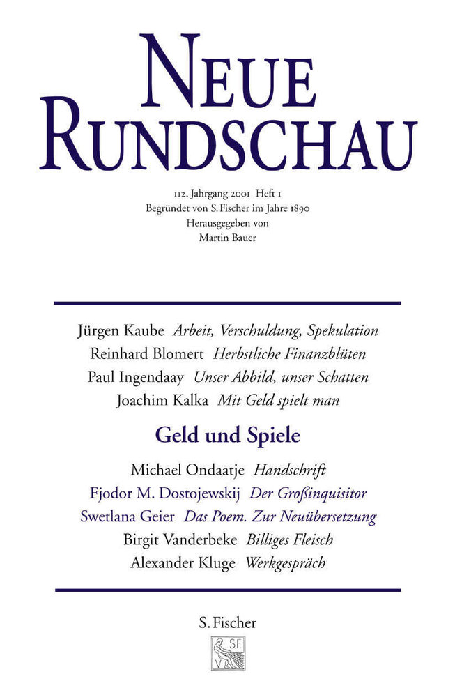 Neue Rundschau 2001/2 Heft 2 - Neue Rundschau Ausgabe 2001