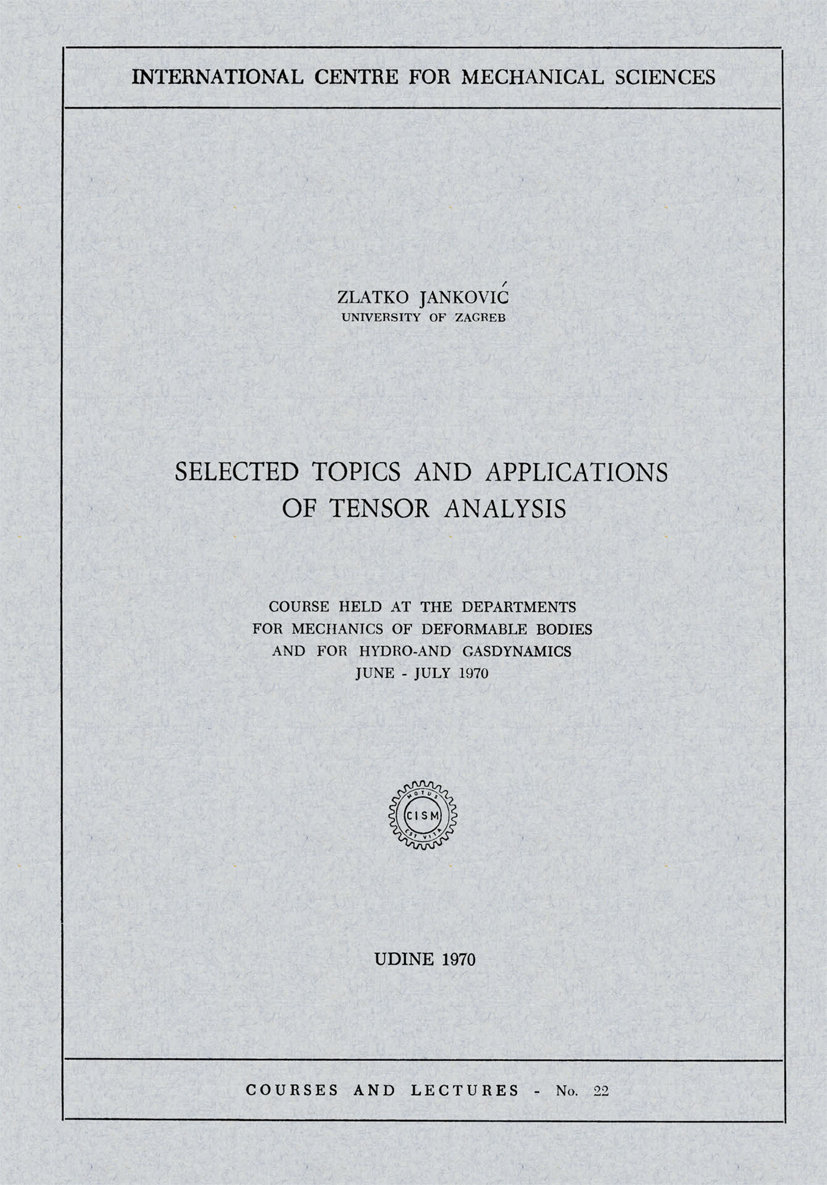 Selected Topics and Applications of Tensor Analysis