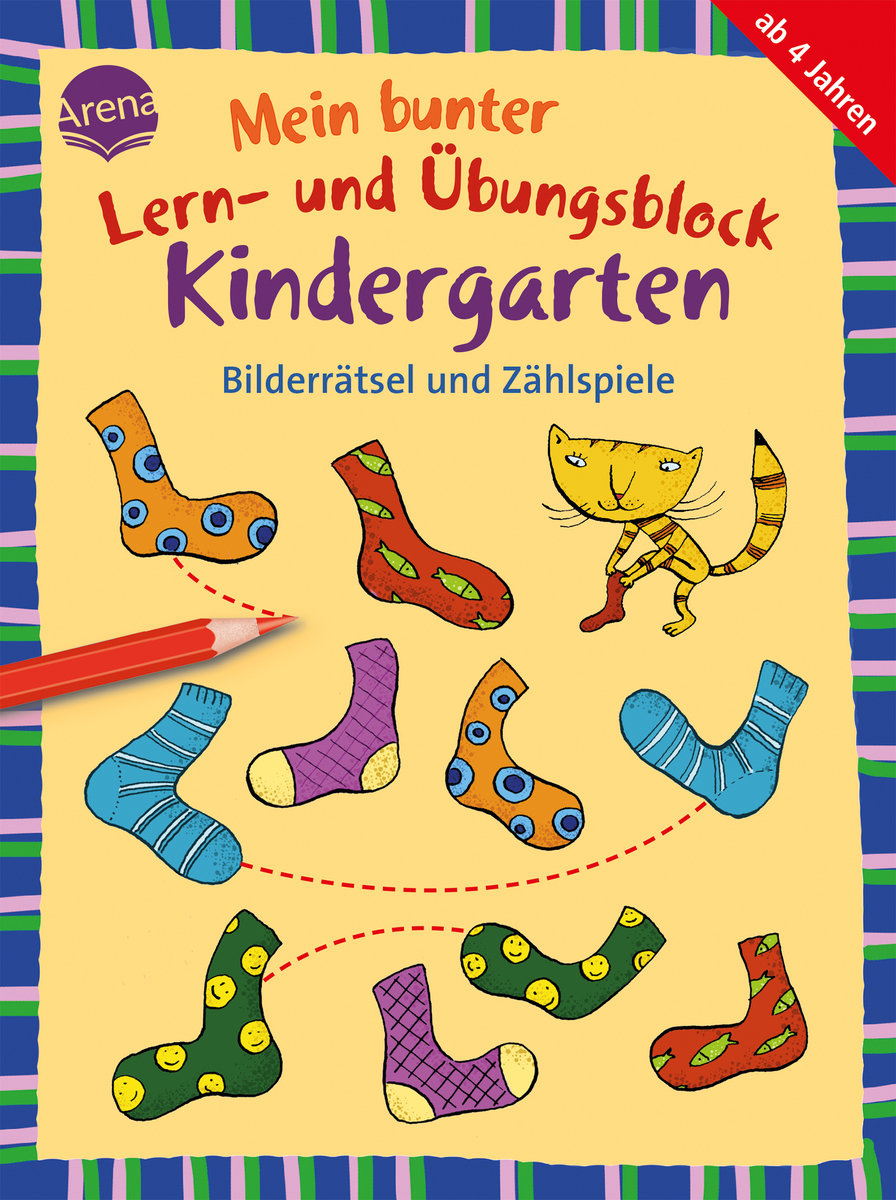 Mein bunter Lern- und Übungsblock Kindergarten. Bilderrätsel und Zählspiele