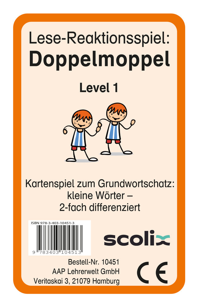 Lese-Reaktionsspiel: Doppelmoppel Level 1