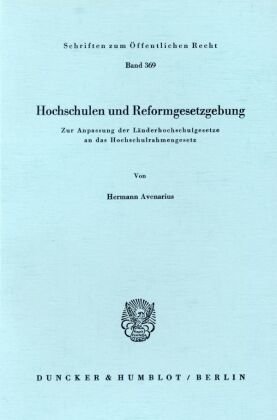 Hochschulen und Reformgesetzgebung