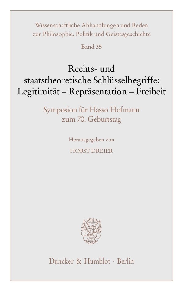 Rechts- und staatstheoretische Schlüsselbegriffe: Legitimität, Repräsentation, F