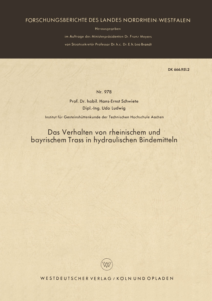 Das Verhalten von rheinischem und bayrischem Trass in hydraulischen Bindemitteln