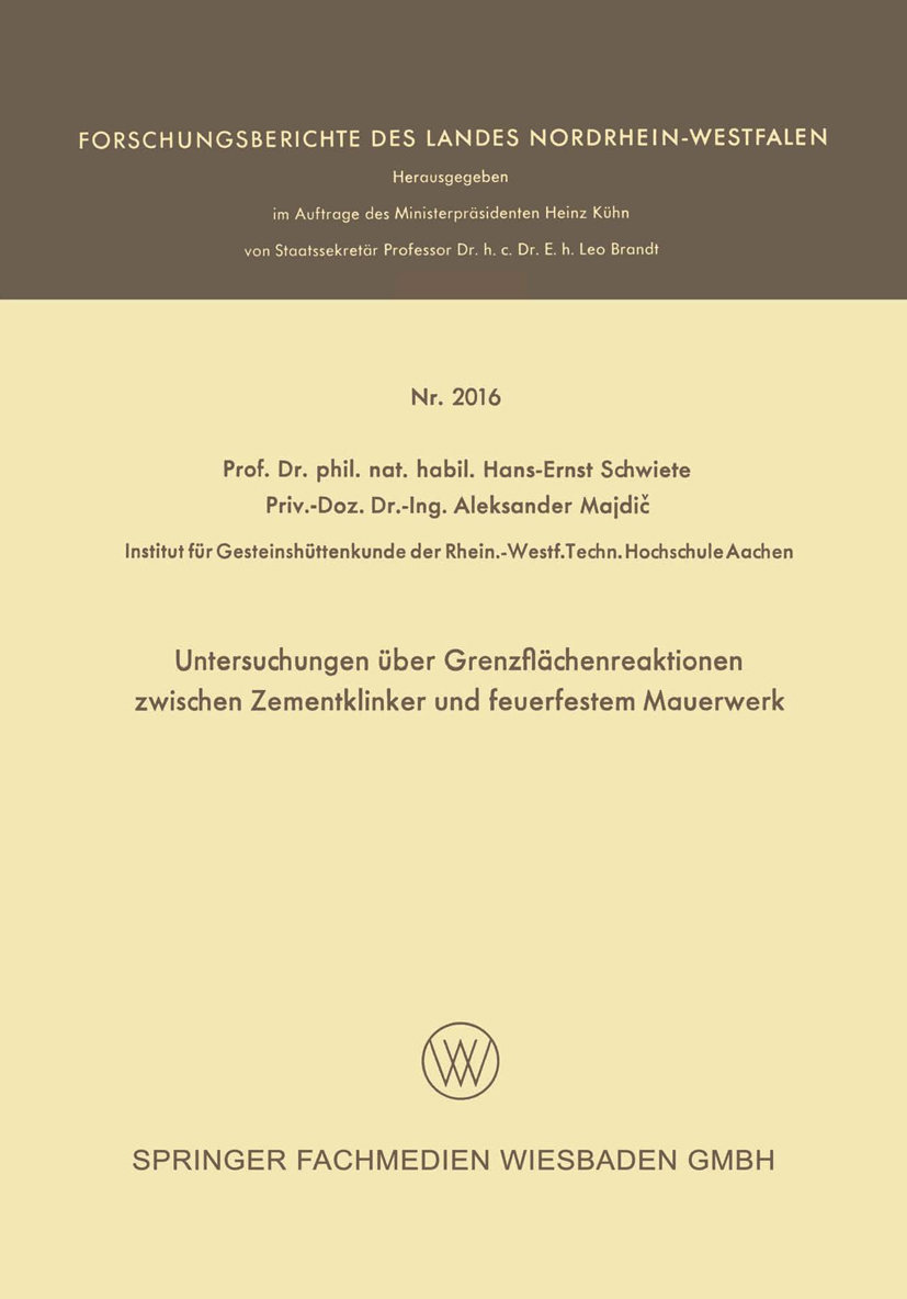 Untersuchungen über Grenzflächenreaktionen zwischen Zementklinker und feuerfestem Mauerwerk