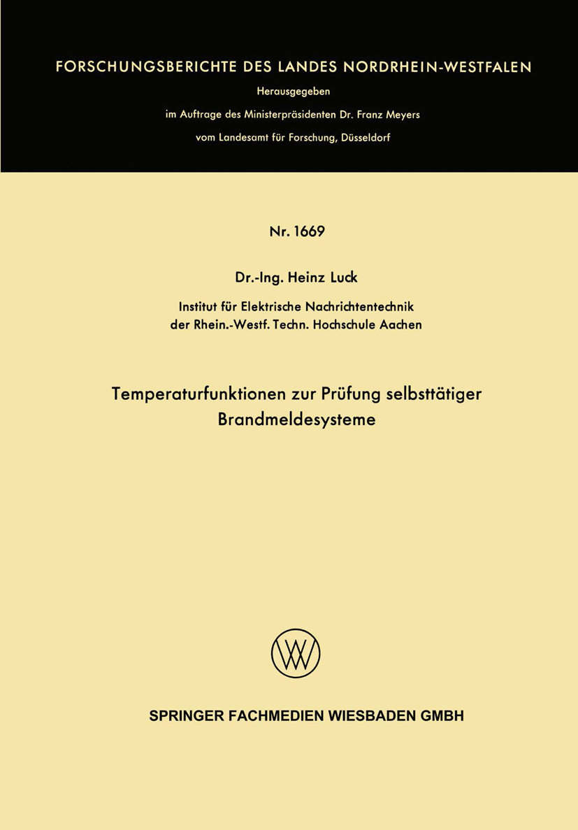 Temperaturfunktionen zur Prüfung selbsttätiger Brandmeldesysteme