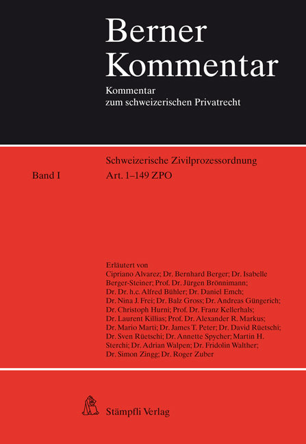 Schweizerische Zivilprozessordnung (Art. 1-352)