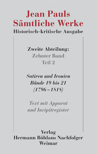 Jean Pauls Sämtliche Werke. Historisch-kritische Ausgabe 10.2