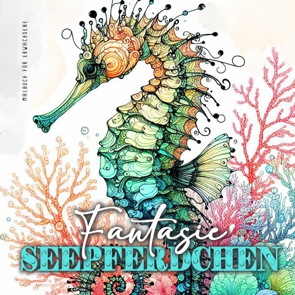 Fantasy Seahorses Coloring Book for Adults