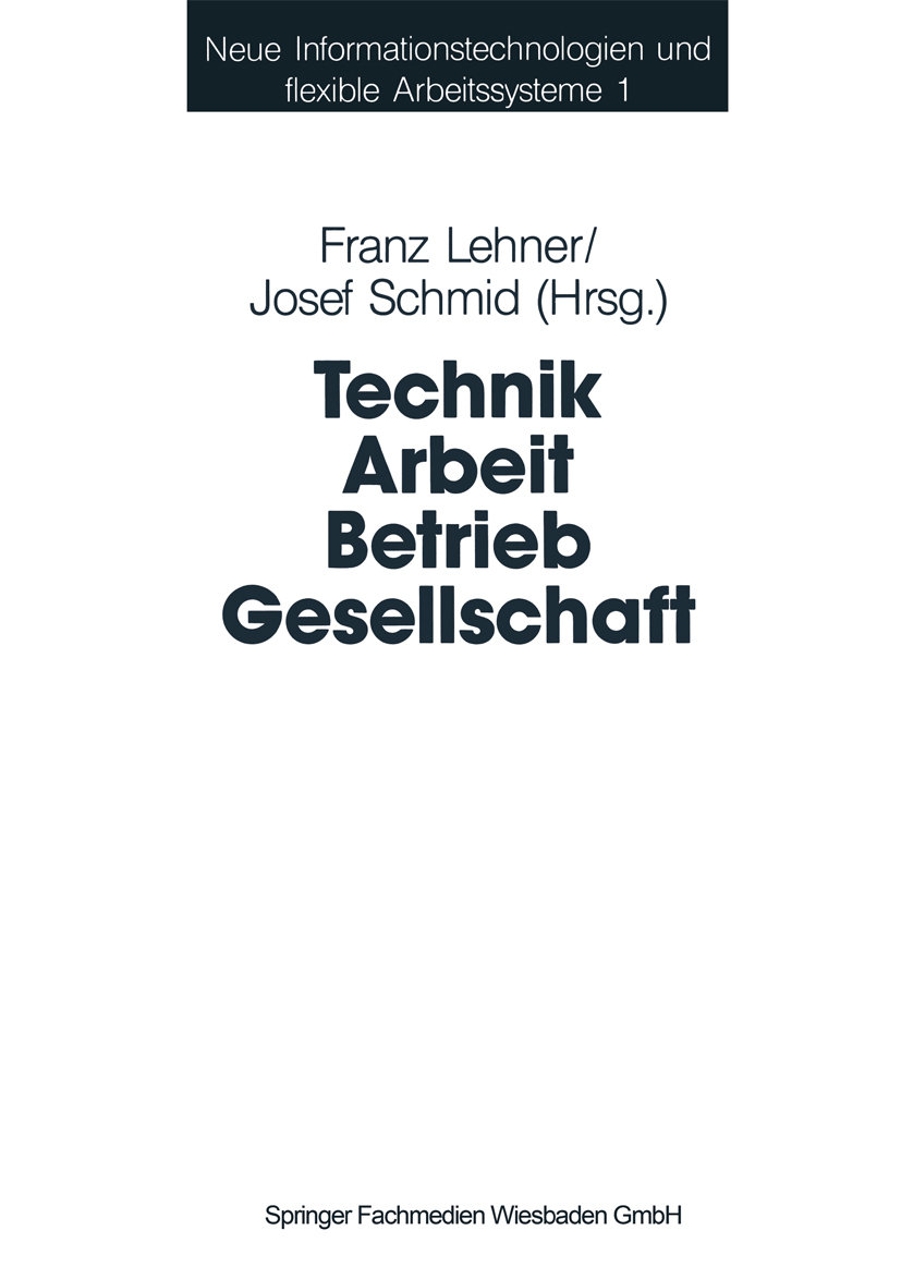 Technik Arbeit Betrieb Gesellschaft